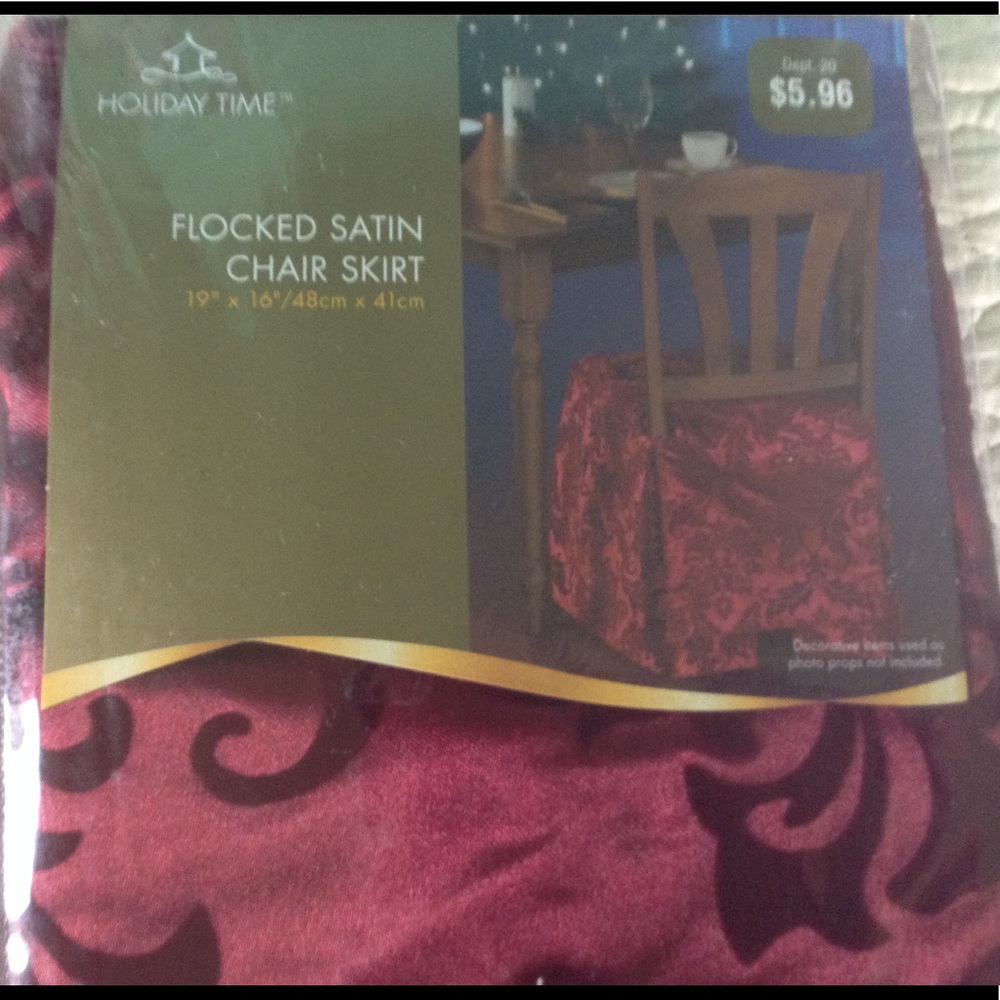 4 Flocked satin chair skirts
